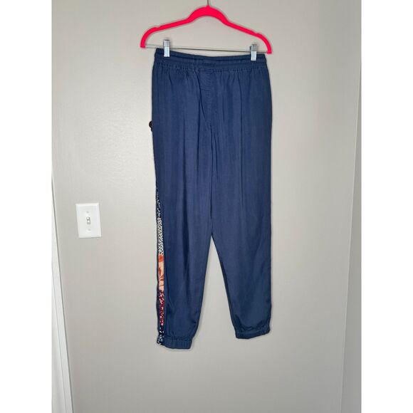 Knox Rose Blue Lyocell Jogger Small Boho Side Stripe Drawstring Casual Lounge - Picture 3 of 8